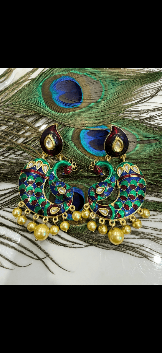 Elegant peacock style earrings