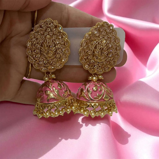 Beautiful Pink Jhumkas